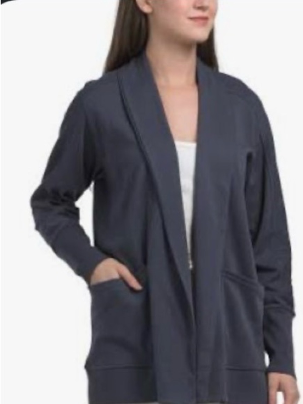 New Pact Airplane Wrap Cardigan in Steel Blue Size XL